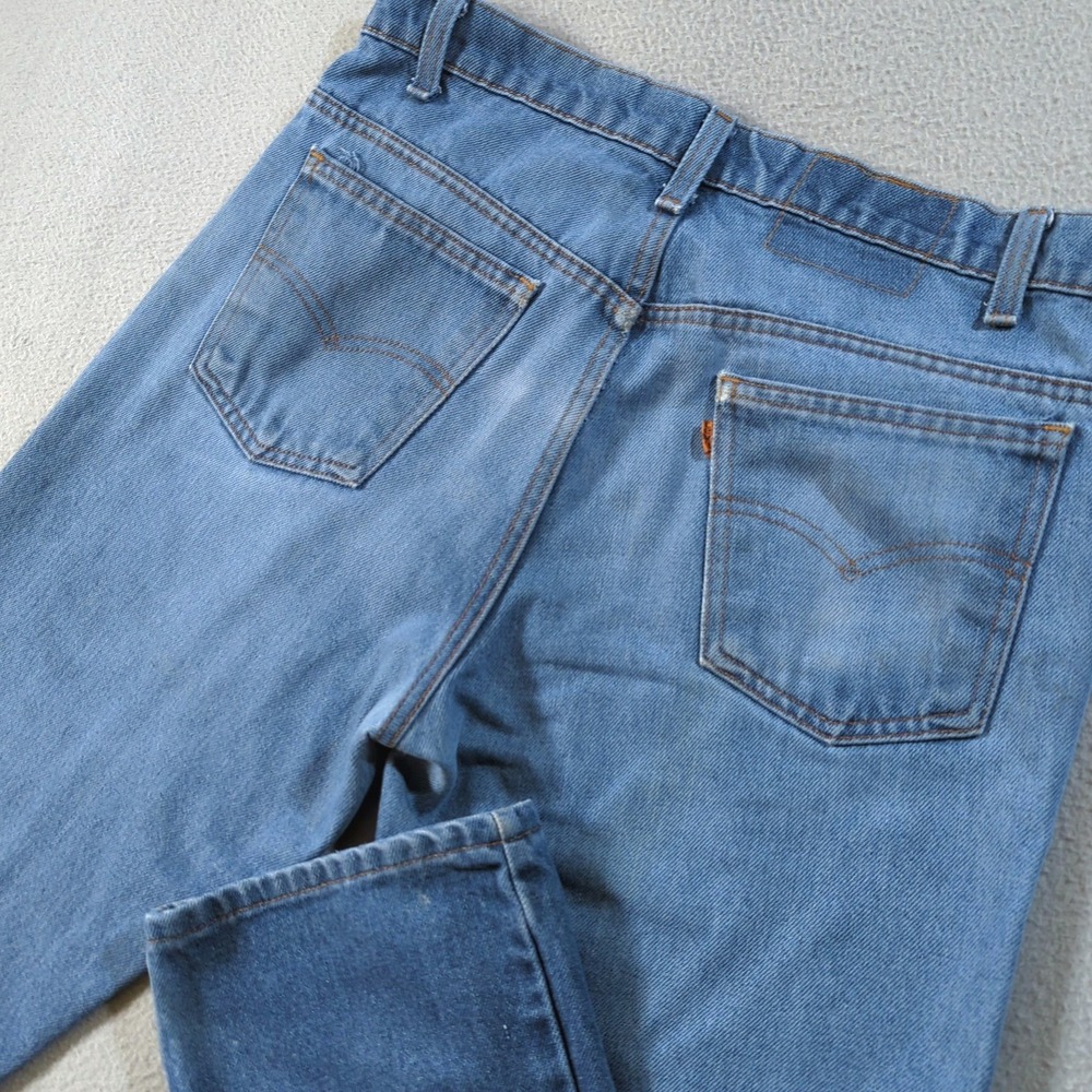 Levis 505 Jeans Mens 34x30 Light Wash Orange Tab Vintage Lightweight Denim USA